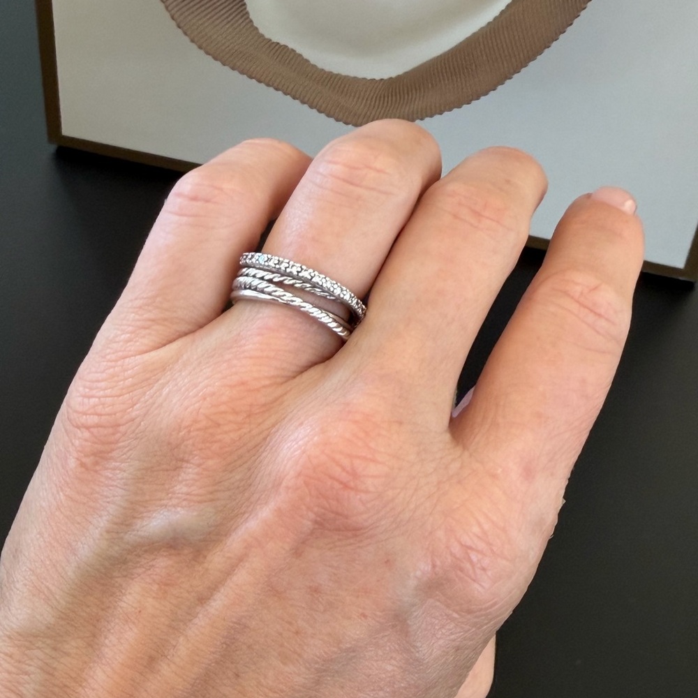 Elegant Silver Stacked Ring Set